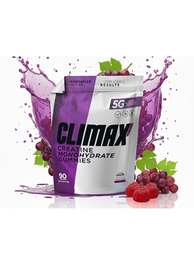 Climax Nutrition Creatine Monohydrate Gummies – 5g Creatine per Serving, Sugar-Free, (30 Servings 90 Gummies - Grape Flavor) - Image 4